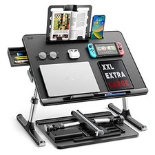 Laptop Bed Tray Desk, X-Large Adjustable Laptop Table, Foldable Laptop Black