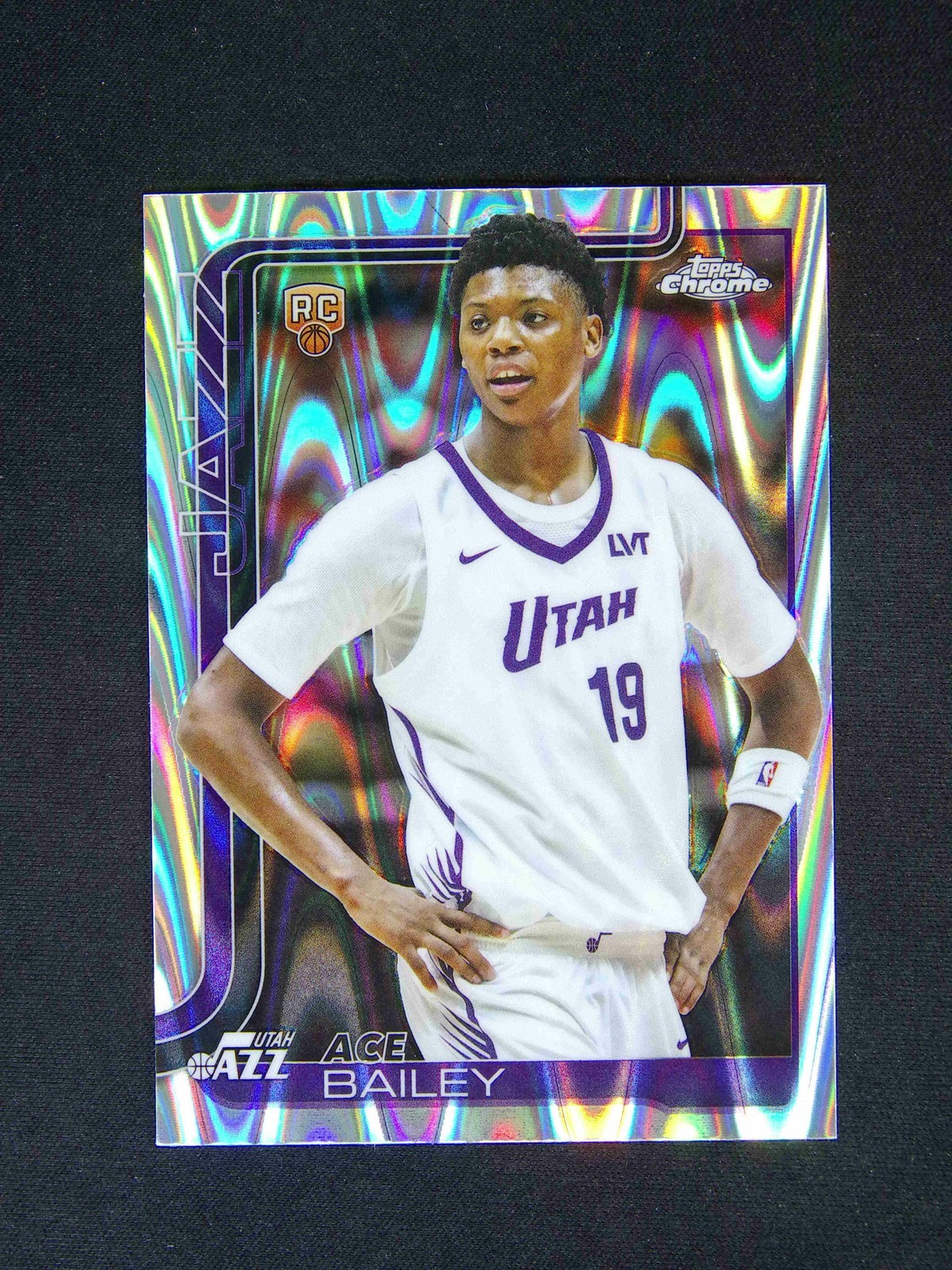 2025-26 Topps Chrome Ace Bailey #255 RC Rookie Refractors RayWave