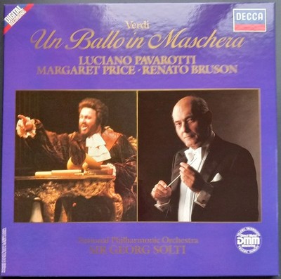 Verdi - Un Ballo in Maschera, SOLTI, PAVAROTTI, PRICE, 3 LP Box, Decca, STEREO
