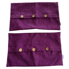 Set of 2 Futei Purple Decorative Throw Pillow Covers 20 x 12 Rectangle
