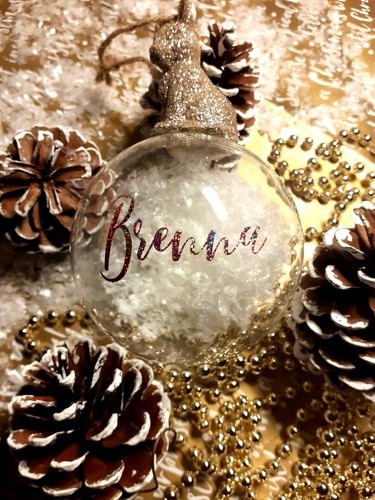Personalised Custom Name Vinyl stickers For Bauble Christmas Glass Decoration - Picture 7 of 7