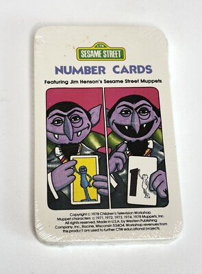 Vintage 1978 Sesame Street Muppet Characters Number Cards USA Factory Sealed