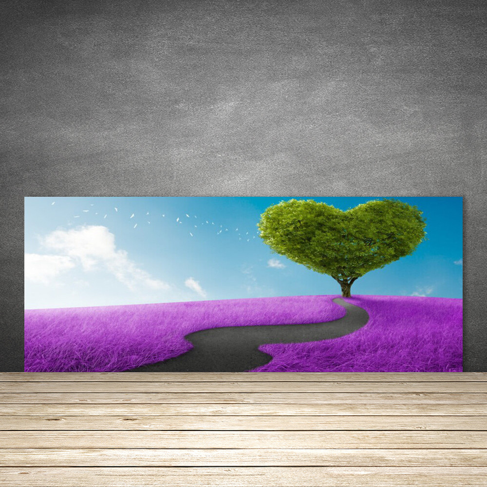 Crédence de cuisine en verre 125x50 fond de hotte Nature Prairie