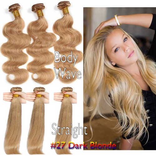 7A Brazilian Virgin Human Hair Weave Weft Straight Body Wave 3 Bundles Color LC - Picture 12 of 16