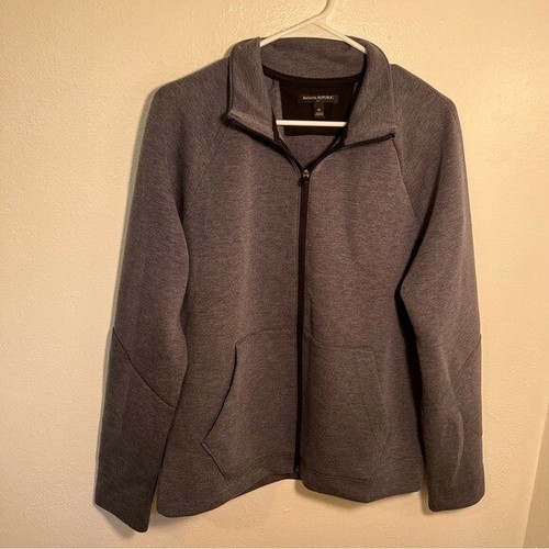 Banana Republic Men’s Size Medium Full Zip Jacket Heathered Navy Blue Stretch - Picture 3 of 13