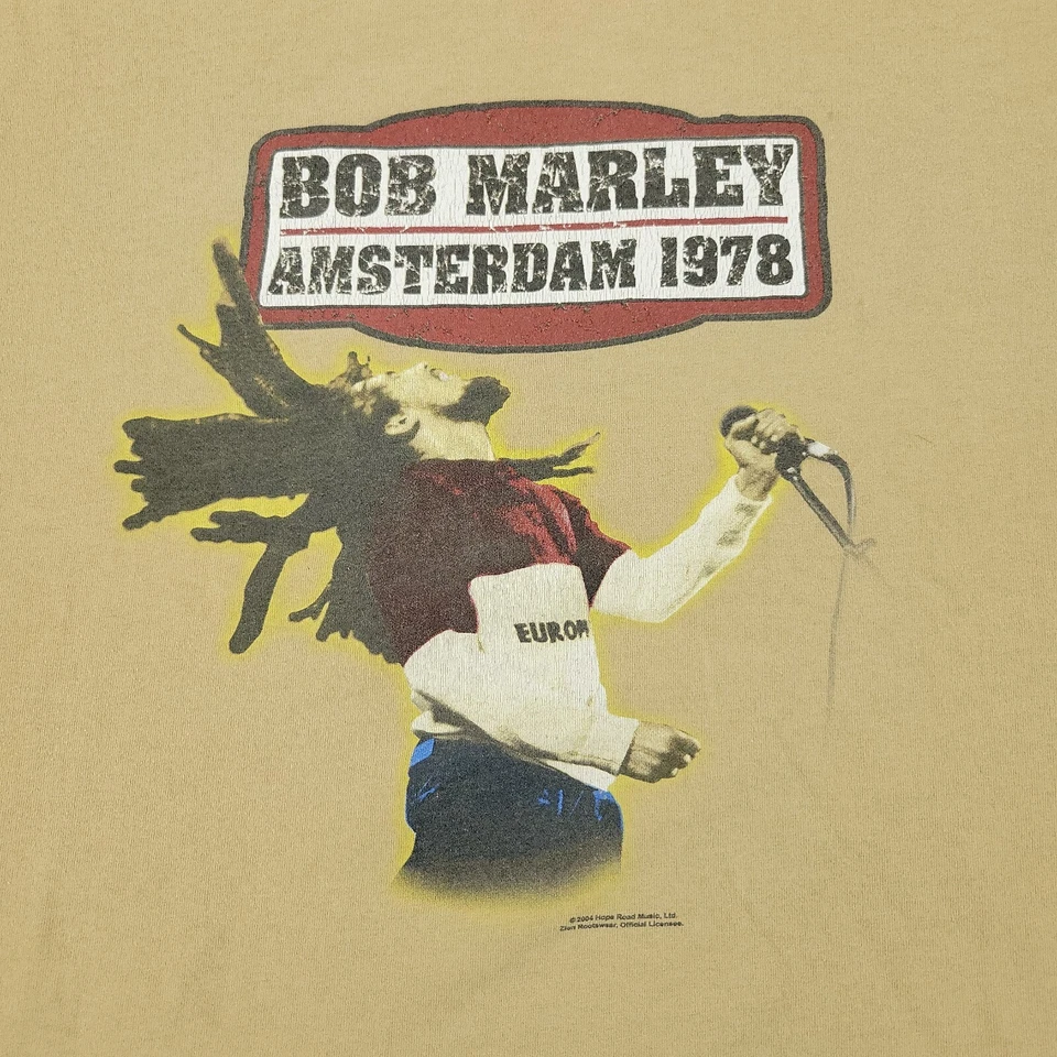 Винтажная мужская рубашка Zion Rootswear размер 2X коричневая Bob Marley графический короткий рукав - Изображение 2 из 4