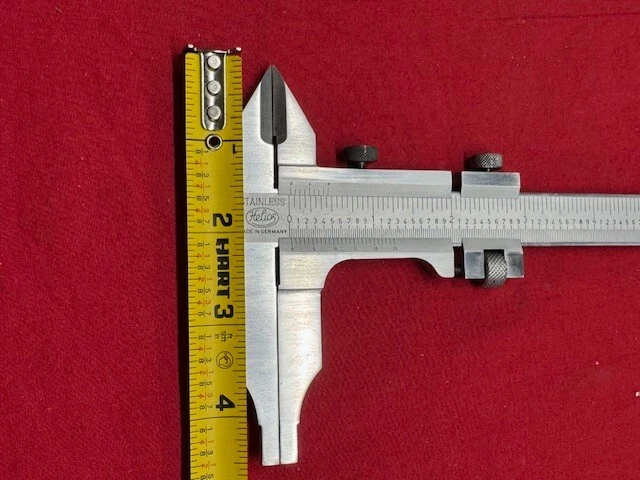 HELIOS VERNIER CALIPER 0-8" Nib Jaws w/ Fine Adjustment IN STOCK - VINTAGE - Image 4 of 4