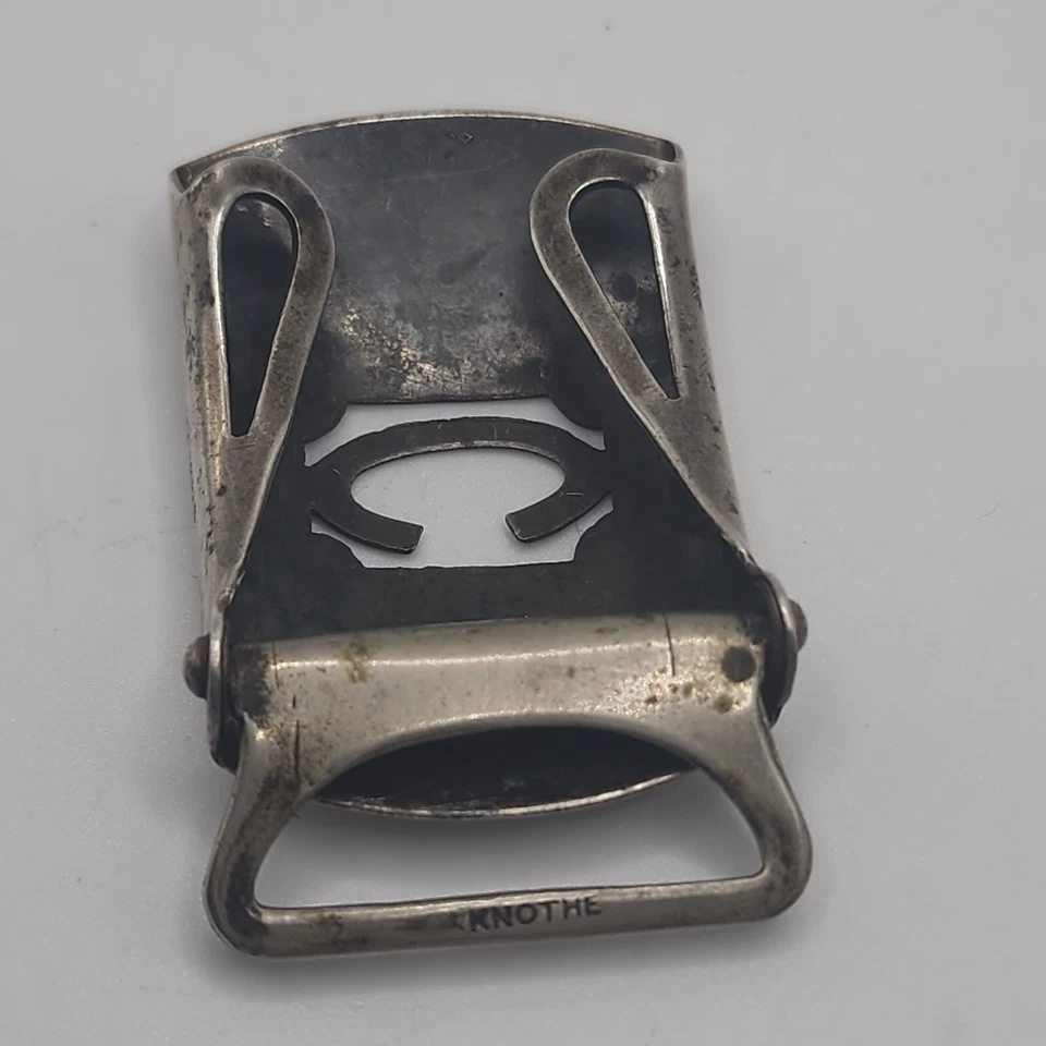 Hebilla de cinturón vintage nudo plata esterlina monograma letra C Art Deco grabado 1"  Foto 3 de 4