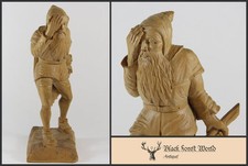 black forest  hand carved wood gnome with axe 1920