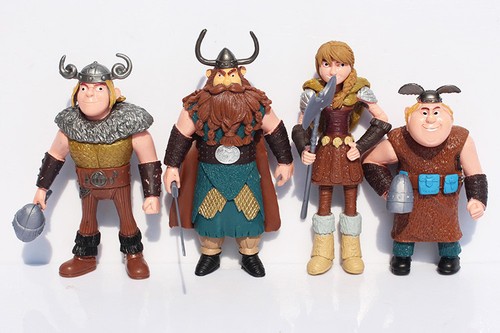 How To Train Your Dragon Night Fury Play Set 8pc Action Figures Large 4-1/2-5" - Picture 4 of 4