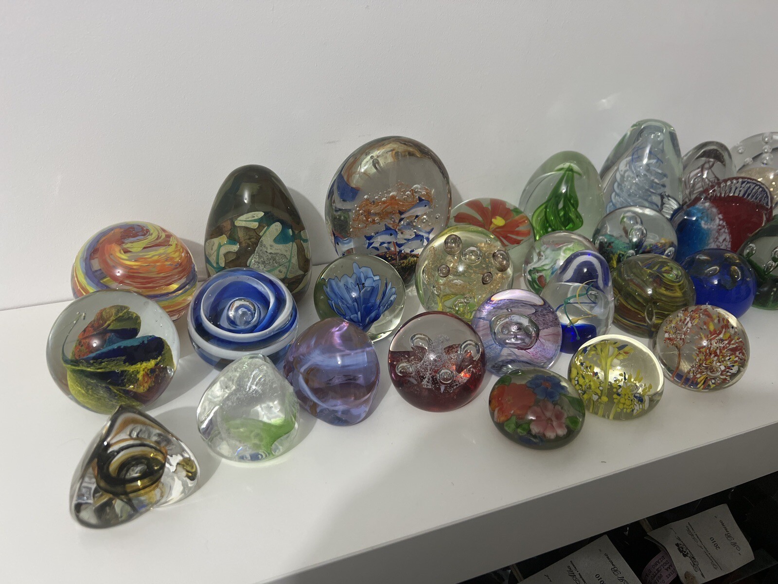 Large Collection Of Glass Paperweights eBay