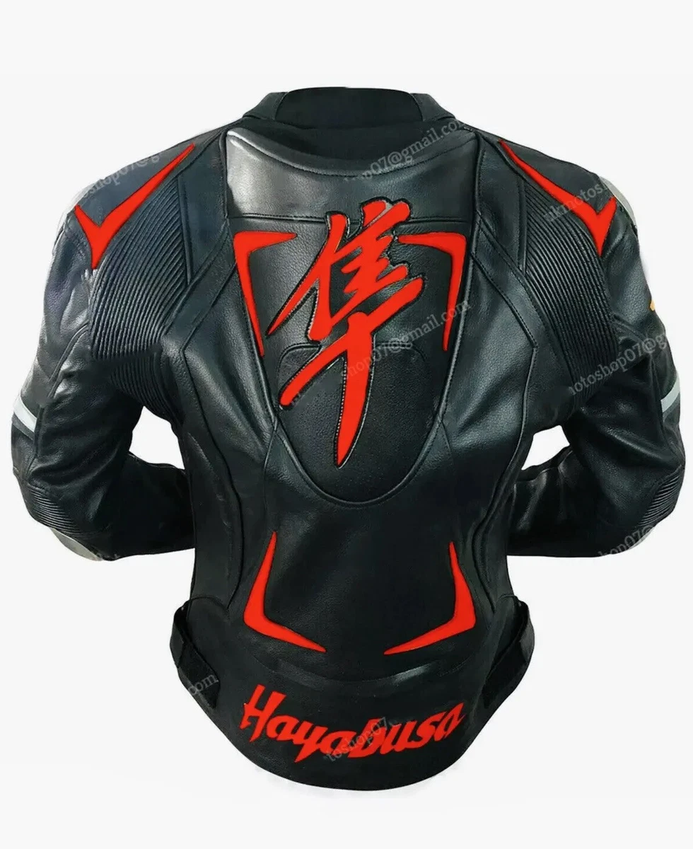 New HAYABUSA SUZUKI Motorbike Motorcycle Leather Jacket Racing Biker Leather Jac