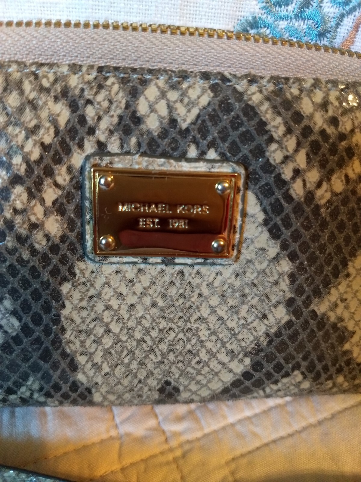 Michael Kors Bedford Continental Python Mini Wall… - image 3