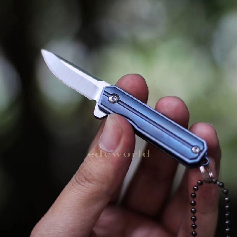 Mini EDC Portable couteau pliant en acier inoxydable porte-clés couteau de poche