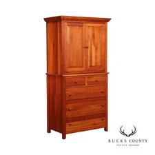 Stuart David Solid Cherry Bedroom Armoire Cabinet