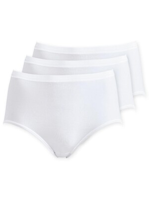 Schöller Baumwolle 3er Pack Damen Taillenslip in Gr. 38-50 Weiss