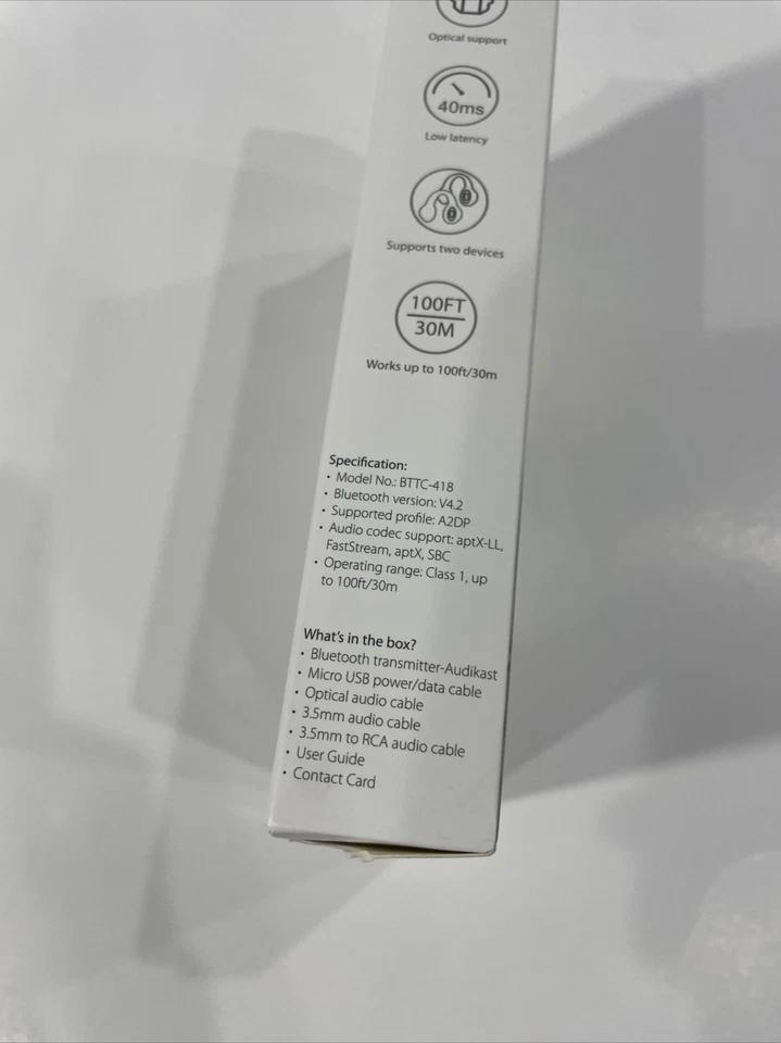 Audikast Plus Bluetooth 5.0 Transmitter for TV with Volume Control - Image 4 of 4