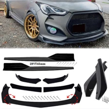 For Hyundai Veloster Turbo Front Bumper Lip Spoiler Splitter Body Kit+Side Skirt