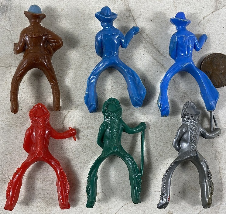 ドイツ　1940-50年代　ビンテージ　カウボーイ フィギュア Lot of Vintage 1940's-50's Hard Plastic Cowboys & Indians Ridding