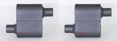 Pair of Single Chamber Performance Race Muffler FULL BOAR O/O - 2.25'' - FB430