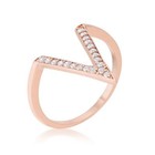 Michelle .2ct CZ Rose Gold Plated Delicate V-Shape Chevron Geometric Ring Size 6 — photo 5