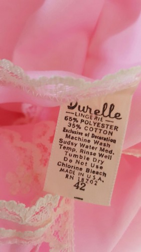 Durelle VTG Nightgown Womens Size 42 Babydoll Summer babygirl Bubblegum pink - Picture 9 of 9