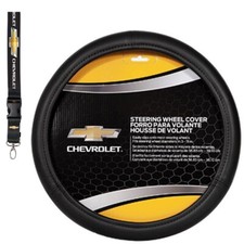 New Classic Chevy Chevrolet Logo Bow Tie Steering Wheel Cover Keychain Lanyard