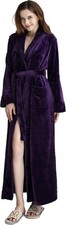 Women’s Full-Length Fluffy Dressing Gown Bathrobe Loungewear Long Robe,Free 🚚