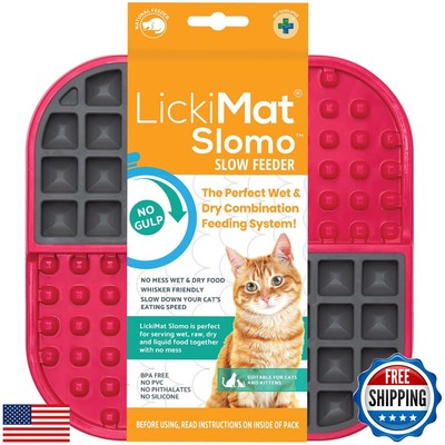 LickiMat Slomo, Cat Slow Feeder Lick Mat, Boredom Anxiety Reducer; Perfect fo