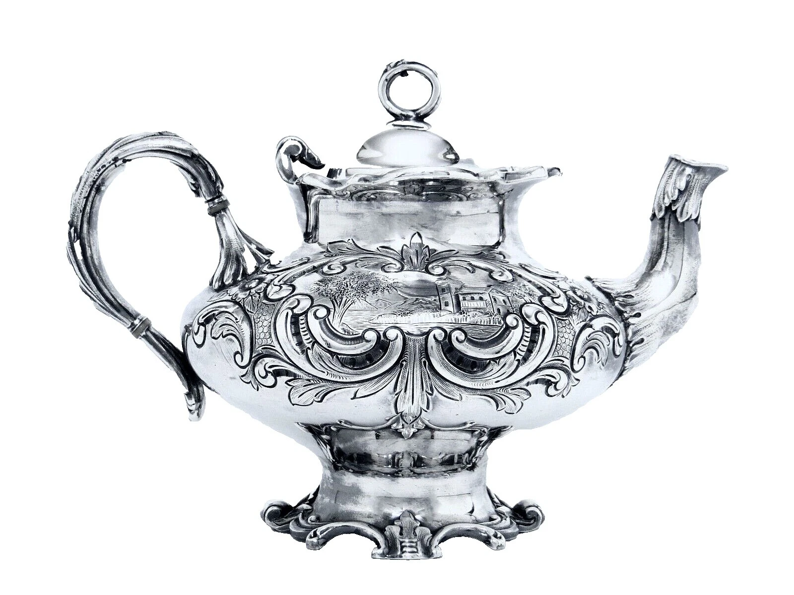 Nos rococó antigüedades Plateado