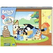 Bluey 5 Wood Jigsaw Puzzles with Storage Box