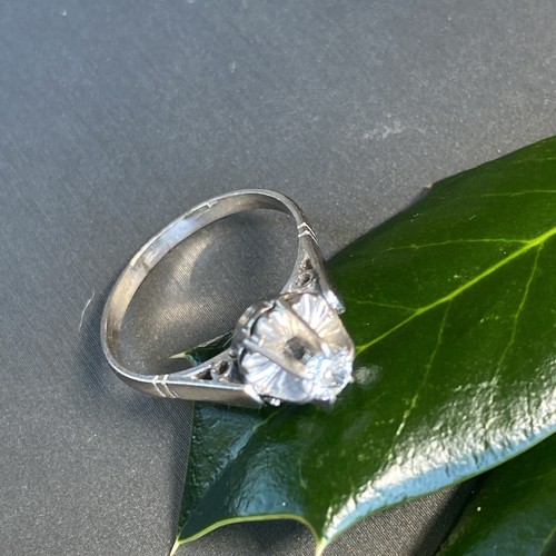 Vintage Diamond Ring Estate Fine Jewelry Pre-Owned Platinum 7.75 Buttercup-Set - Picture 20 of 24
