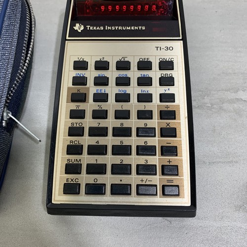 Vintage Original Texas Instruments TI-30 Scientific Calculator c 70's W/ Case - Picture 3 of 9