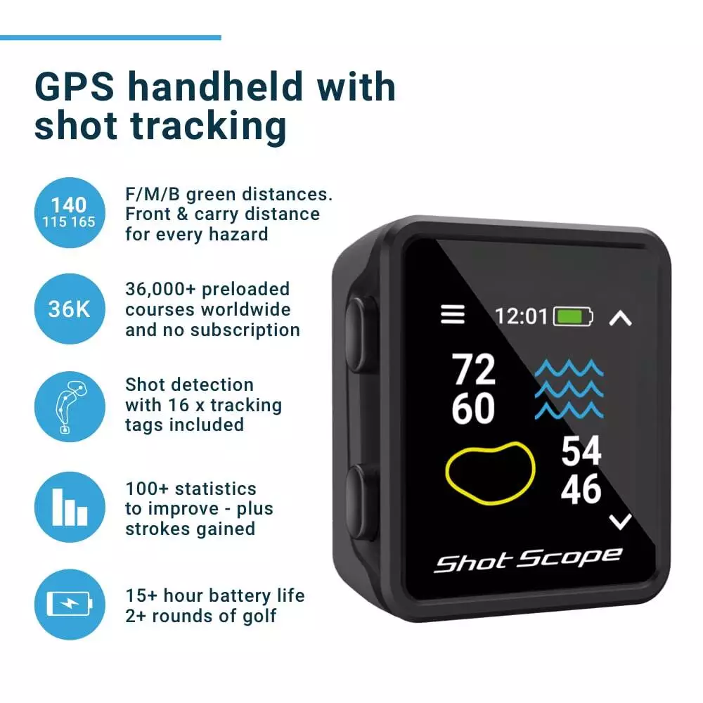 Shot Scope H4 Golf GPS Handheld with Shot Tracking - Includes Club