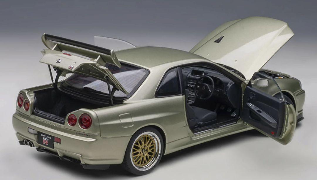 オートアート GT-R ミレニアムジェイド BBSホイール AUTOart 1/18 Nissan Skyline GT-R R34 V Spec II Nur BBS LM
