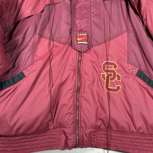VTG 90s USC Red Puffer Jacket D - Picture 14 of 18