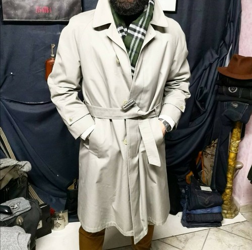 Cappotto trench sartoriale Esquire Modell vintage uomo 90s con cintura grigio - Foto 6 di 10