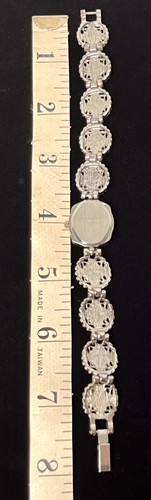 Marcel Drucker Watch Mother of Pearl Face Faux Turquoise Needs Battery Untested - Picture 7 of 7