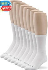 Women'S Cushion Crew Socks, 8 Pair Pack, White