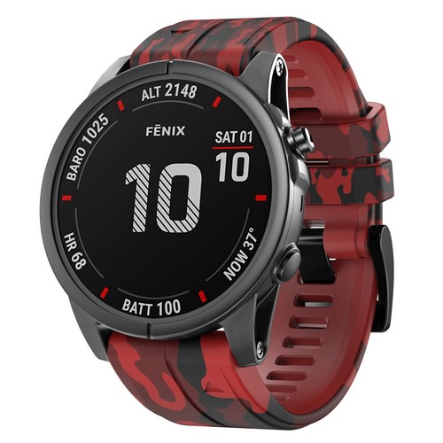 22/26mm Camo Silicone Watch Band Watch Strap For Garmin Fenix 7/7Pro/7 Solar - Picture 8 of 44