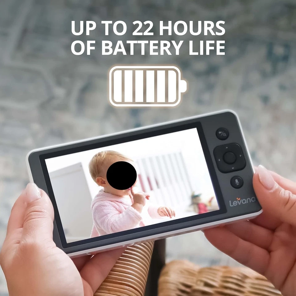 Детский видеомонитор Ella, экран 5 дюймов 720P, 2 PTZ-камеры, время автономной работы 4 дня,... - Изображение 4 из 4