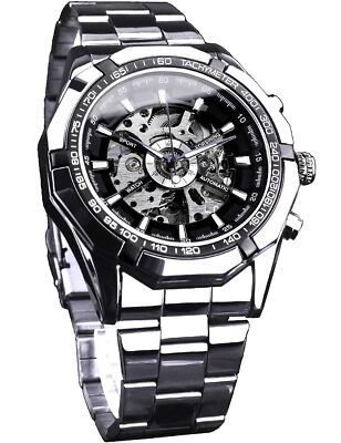 FORSINING Men's Watch Self-Wind Skeleton Hollow Out Mechanical Automatic Luxu...