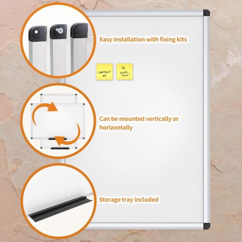 Tablero magnético de borrado en seco de montaje en pared de 36 X 24 pulgadas con marco de aluminio plateado - Imagen 5 de 13