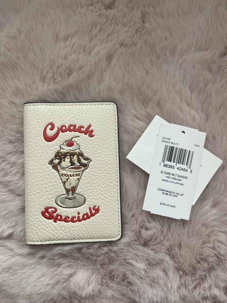 専用ページ⑥ NWT COACH ICE CREAM SUNDAE ID/CARD WALLET CHALK/MULTI LEATHER