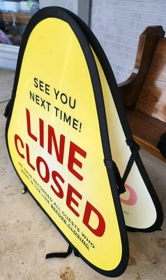 THE LINE SIGN 3 Ft Pop-Up Fabric Portable Line Closing System For Entertaining