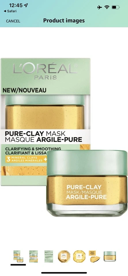 L'Oreal NOVA Máscara Pure-Clay Clarify & Smooth 3 Pure Clays + Yuzi Lemon 1,7 Oz - Imagem 2 de 4