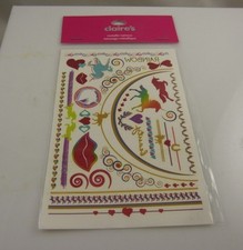 Unicorn, lips, hearts Metallic temporary tattoos body art skin tattoo