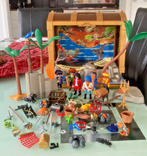 Playmobil, tragbare Schatzkiste zum Ausklappen und Schiffswrack  + Zubehör
