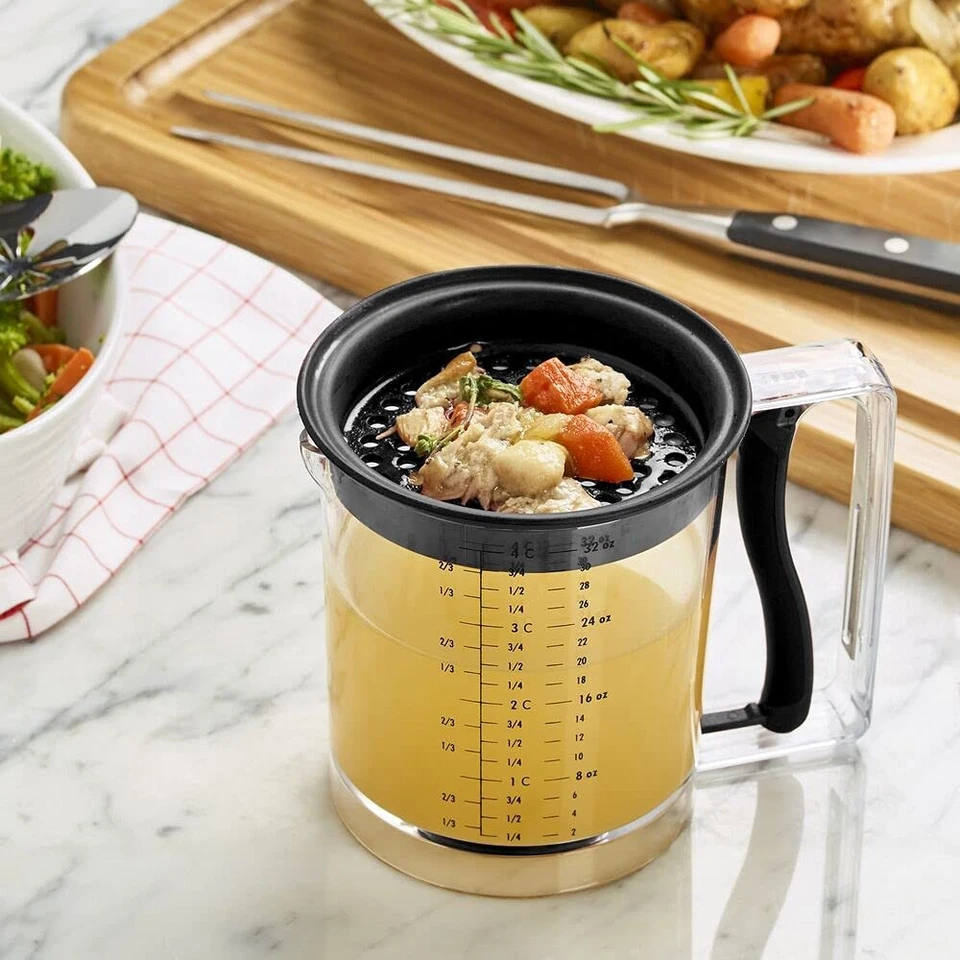 Сепаратор смазки 32 унции с нижним выпуском инновационный дизайн для заливки без беспорядка - Изображение 4 из 4