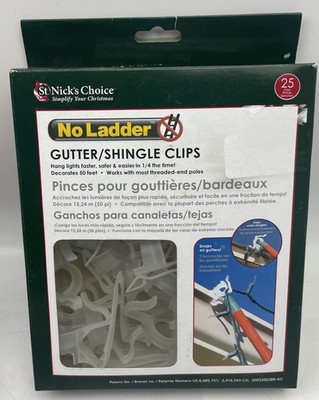   St. Nicks Choice No Ladder Gutter Shingle Clips for Christmas Lights 25ct  